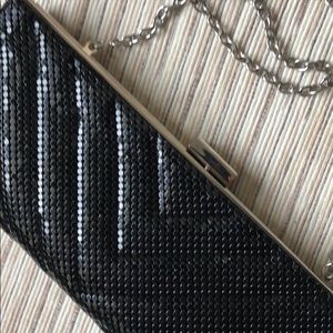 EUC Lulu Townsend black mesh clutch